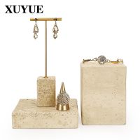 Factory direct sales yellow plaster creative metal earring jewelry display stand earrings jewelry storage display stand in stock