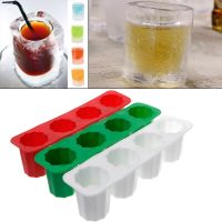 Limited Time Discounts Practical Silicone 4-Cup Shaped Ice Cube Shot Wine Glass Freeze Mold Maker Tool