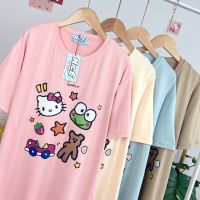 เสื้อยืด Hello Kitty ผ้าคอตตอน 100% ขนาดโอเวอร์ไซต์