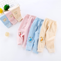 New Baby Cartoon Autumn Pants Toddler Infant Pure Cotton Comfortable Single Open Crotch Bottom Pants Girls Boys Air Conditioning Pants Sleeping Trousers For 0-24 Months