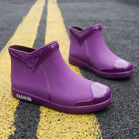 2021 Rubber Shoes Women Waterproof Rain Boots Ankle Shoes New Autumn New Female Water Shoes Rainboots Ankle Boots Flats