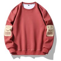 [COD] Sweater mens spring new popular long-sleeved bottoming round neck casual all-match sweater personality stickers