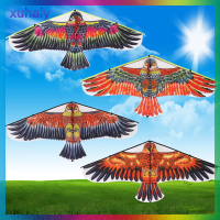 xuhaiy 1PC 1M FLAT Eagle Kite กับ50M Kite line เด็กบินนกว่าวของเล่นกลางแจ้ง