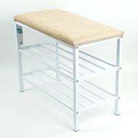 Bench with shoe storage, steel, size 60x30x48cm,- white