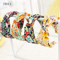 【CW】 PROLY New Fashion Women  39;s Hair Accessories Small floral Bohemia Headband Knot Wide Side Turban