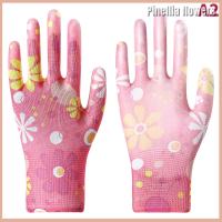 Pinellia Flowers ถุงมือทำงานกันลื่นสำหรับปลูกต้นไม้ทำความสะอาดดอกไม้ถุงมือทำสวนสำหรับผู้ชายผู้หญิงถุงมือป้องกันแรงงานในครัวเรือนกันลื่น