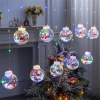 DIY Christmas Ball Santa LED Curtain Light String Christmas Tree Decoration for Home New Year Gifts Navidad Natal Noel Ornament