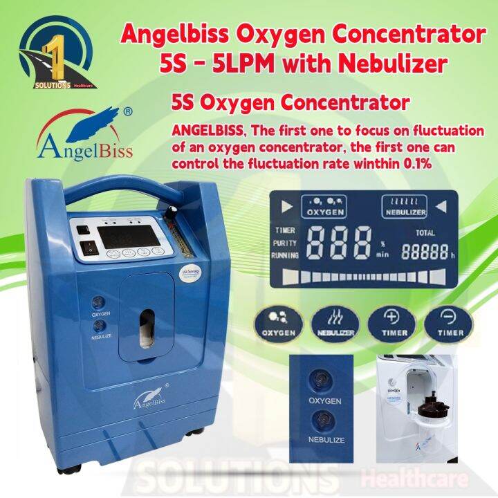 Angelbiss Oxygen Concentrator 5S - 5LPM with Nebulizer | Lazada