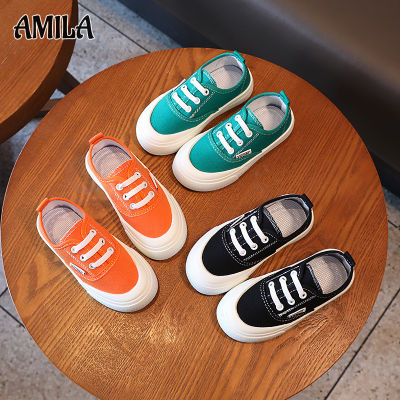 AMILA รองเท้าผ้าใบเด็กแฟชั่นใหม่,รองเท้าผ้าใบแข็งแรงของเด็กผู้หญิงสีรองเท้าเด็กหัดเดินลำลองเด็ก