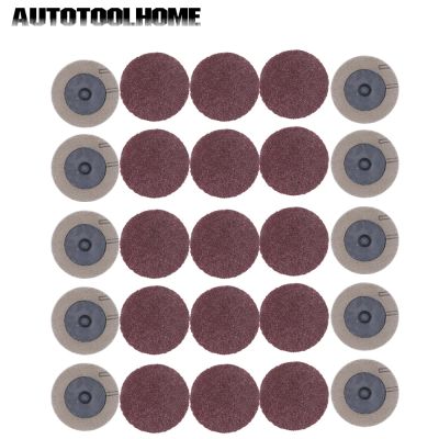 25pcs 2 inch Sanding Disc for Roloc Polishing Pad 50mm Sander Paper Disk Grinding Wheel Abrasive Tools 60 80 100 120 Grit Cleaning Tools