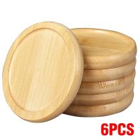 Wooden Bamboo Coaster 6PCS for Glass Cups Tea Cup Glass Holder Natural Wood Bamboo Home Decor Original Style