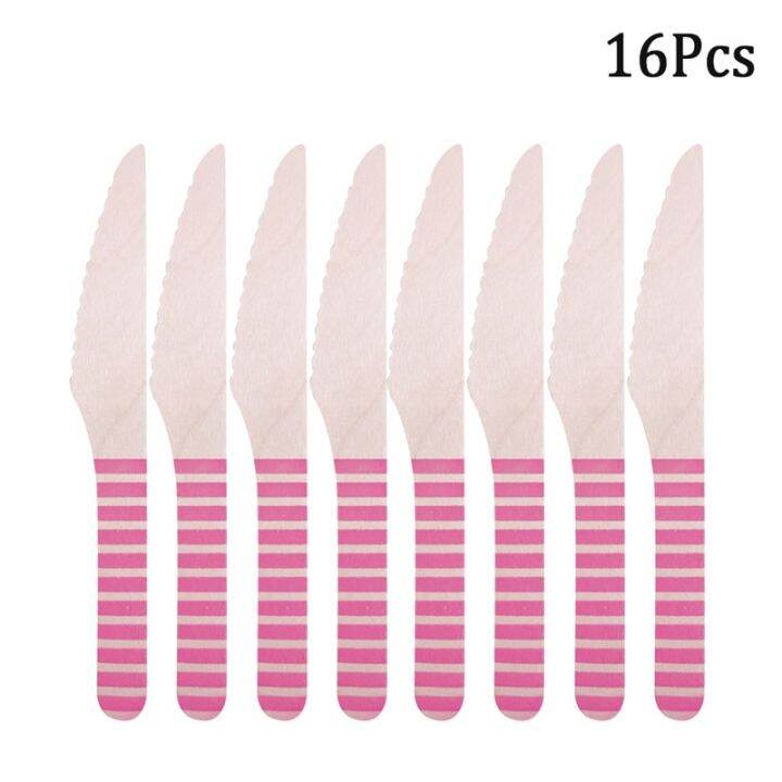 cw-16pcs-pink-fork-disposable-cutlery-kids-birthday-dinner-baby-shower-supplies