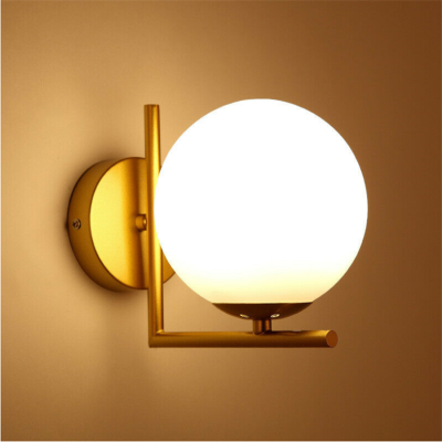 Modern Glass Ball Wall Lamps LED Wall sconce IC Light for cafe Fixtures Porch Bedroom Restaurant Lighting Gold Black