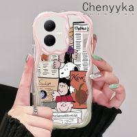 เคส Chenyyka สำหรับ VIVO Y76 Y76s Y74s 5G Y77E Y77 Y36 5G Y78 Y78 5G + เคส IQOO Z6 Lite 5G เคสการ์ตูนน่ารักสนูปี้สีสันสดใสเนื้อครีมคลื่นป้องกันเลนส์กล้องเคสโทรศัพท์โปร่งใสขอบกันกระแทกเคสซิลิโคนอ่อนชัดเจน