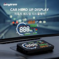 GEYIREN OBD2 A8 EOBD HUD เครื่องหัวรถหน้าจอแสดงอุณหภูมิน้ำการใช้งานเชื้อเพลิงกระจกหน้ารถอุปกรณ์ตกแต่งรถยนต์