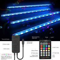 4 in 1 LED Car Interior Decoration Light Strip Bluetooth APP Control RGB Car Atmosphere Ambient Lamp Light USB Charge Waterproof