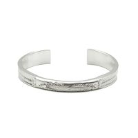 DSP กำไลเงินลายชนเผ่า ทรงเกือกม้า เงินแท้ 925 : DSP Solid 925 Sterling Silver Hill Tribe Cuff Bangle [GSC0035]