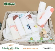 Set 6 khăn sữa sợi tre 2 lớp Dokma DS307