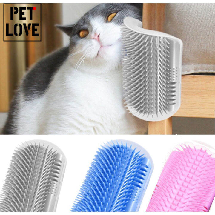 Cat Self Groomer Soft Cats Wall Corner Massage Cat Comb Brush Rubs The