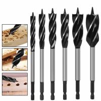 HH-DDPJ12-35mm Woodworking Twist Drill Bit Set Long Four-slot 6.35mm Shank Carbide Drill Bit Hole Saw For Door Lock Wood Slotting Tools