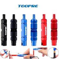 TOOPRE เครื่องมือ ขัน ใส่ ถอด วาล์วลมจักรยาน (3 in 1) ทั้งแบบ Schrader and Presta Valve ,Tubeless and Tubed Tires (สีดำ/สีแดง/สีน้ำเงิน) [บรรจุ 1 ชิ้น]