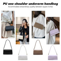 [Arrive 1-3 Days] กระเป๋าถือสีทึบแฟชั่นสตรีแบบพกพา Totes หนัง PU กระเป๋าสะพายข้างใต้วงแขน