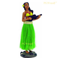 Hawaiian Hula Girl Dashboard Doll with Ukulele Bobbleheads for Car Dashboard Collection Figurines Gift Home Decoration Mini Size
