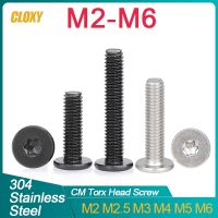 10/ 20/ 50pcs Black Zinc-Plated 304 Stainless Steel M2 M2.5 M3 M4 M5 M6 CM Torx Six-Lobe Ultra Thin Flat Wafer Head Screw Bolt