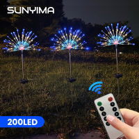 200 LED Solar Garden Lights Outdoors Decoration Street Lawn Lamps Dandelion Exterior Firework lights Courtyard Holiday lighting