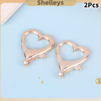 Shelleys 2ชิ้น/เซ็ตหัวใจตะขอล๊อบสเตอร์พวงกุญแจโลหะแบบสแน็ปเครื่องประดับสายคล้องตะขอกระเป๋าหัวเข็มขัดทริกเกอร์เครื่องประดับอุปกรณ์กระเป๋า DIY