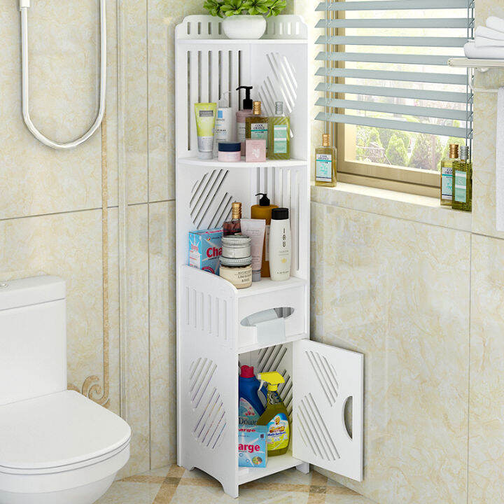 Toilet bathroom shelf floor toilet corner waterproof storage rack ...