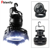 2 in 1 portable LED outdoor camping tent lamp with fan 18 LED flashlight for camping fishing and emergency