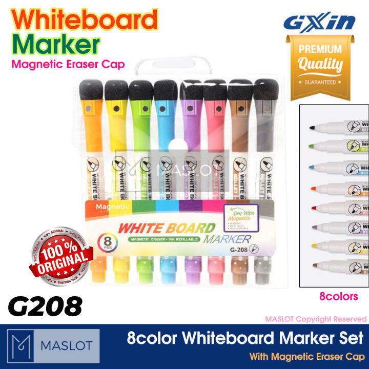 GXIN Whiteboard Marker Set 8colors G208 Eraser Cap Lazada