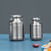 Pills Case Titanium Alloy Pill Bottle Portable Medicine Holder Waterproof Warehouse Mini Pill Storage Bottles Pills Cans Small