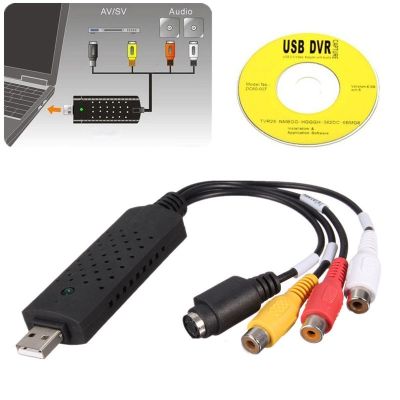 Portable Easy Cap USB 2.0 Video Audio Converter Capture Card DVD DVR VHS Support NTSC PAL Video High Quality Adapters Cables