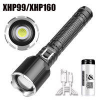 3500LM Powerful Flashlight XHP99XHP160 Waterproof IPX4 Zoom Torch 5Mode USB Rechargeable Lamp 18650 Battery Outdoor Camping