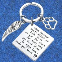 【DT】Pet Memorial Keychain Pendant Metal When Tomorrow Starts Without Me Paw Key Chains Keyrings Pet Angel Dog Cats Loss Gift hot