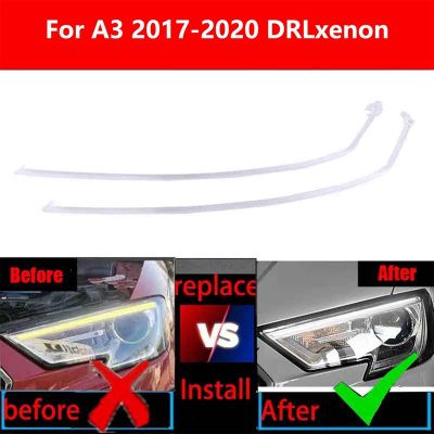 For Audi A3 2017-2020 Xenon DRL Headlight Light Guide Plate Daytime Running Light (Left+Right)