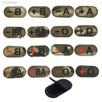 ✽❂△ Camouflage parche 0 positivo blood type A B O AB -IR reflection in dark back color hat micro armband tactical vest Patch