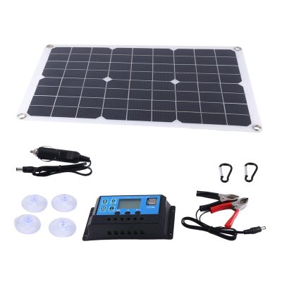Solar Panel Fast Charging Waterproof Portable Dual DC USB Emergency Charging Outdoor Battery Charger for Yacht RV Car
