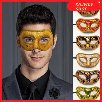 hot selling party bar masquerade half face men's painted mask spray paint  men's and women's mask