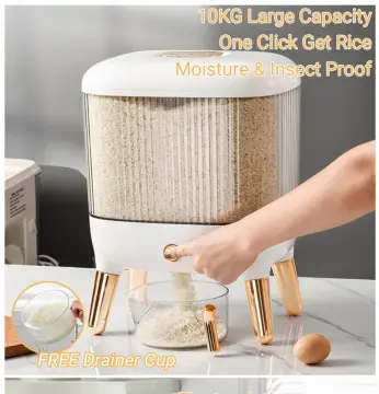 Rice Bucket with Measuring Cup Rice Storage Tank Moisture Proof Insect  Proof Kitchen Items