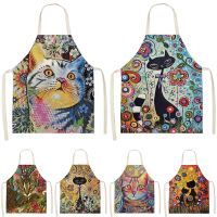 Animal Style Aprons For Kids Home Apron Ladies Gadgets For Women Cartoon Cat Pattern Household Cleaning Pinafore Custom Aprons