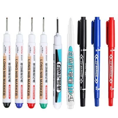 【CC】 5/9Pcs/Set Markers Pens Woodworking  Permanent Paint Deep Hole Red/Black/Blue Ink