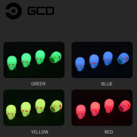 GCD ฝาครอบวาล์วจักรยาน1ชิ้น, วาล์วจักรยานเสือภูเขามีไฟ LED ฝาครอบวาล์วยาง