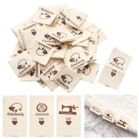 50PCS New DIY Handmade With Love Cloth Garment Labels Cartoon Pattern Sheep Scissors Heart Shape Clothing Tags Sewing Accessory Labels