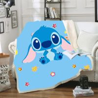 Cute Stitch Cartoon Blanket Childrens Winter Bed Plush Cover Blanket Newborn Baby Bedspread Sheet Decorative Home Sofa Blanket