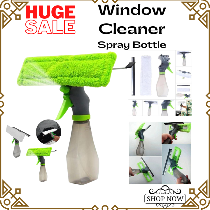 WINDOW CLEANER 3IN1 MULTIPURPOSE GLASS SCRAPER SPRAY BOTTLE, SPUEEGEE