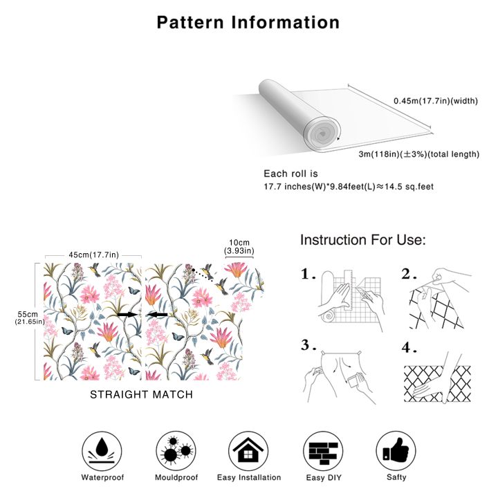 high-quality-shang815558-วอลล์เปเปอร์ลายนกดอกไม้วอลล์เปเปอร์ลายดอกไม้สีชมพูทันสมัยผนังห้องครัวห้องน้ำห้องรับแขกห้องนอนกระดาษตกแต่งบ้าน