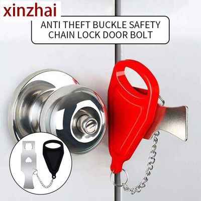 New Anti-theft Chain Door Stopper Household Door Anti-theft Lock Buckle Safety Lock Door Latch Portable Door Lifter Door Hardware Locks Metal film res